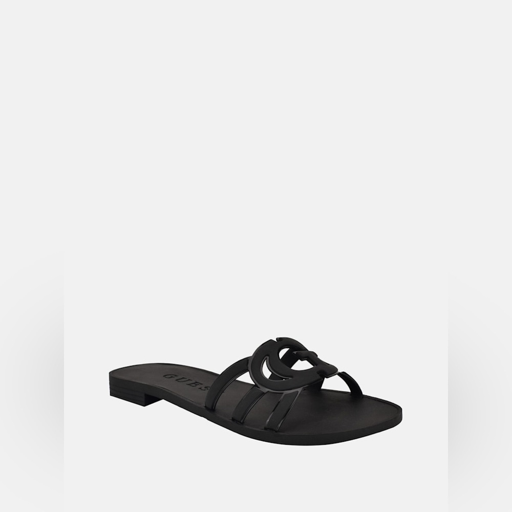 GUESS Black Women's Elyho Jelly Cutout Slide Sandals